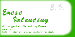 emese valentiny business card